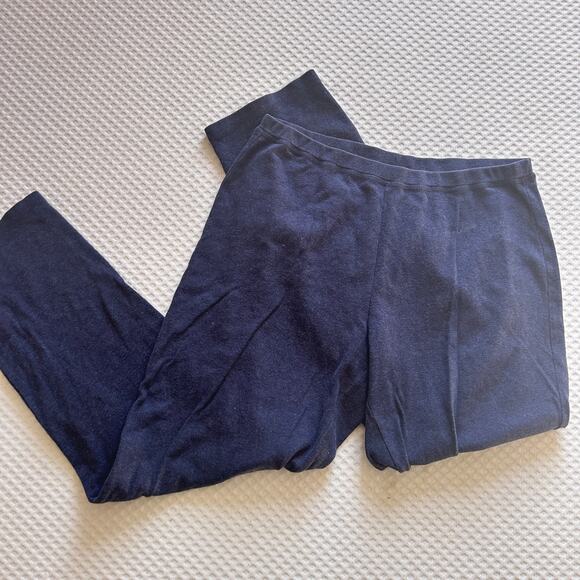 Eileen Fisher Tencel Stretch Pull On Pants S SP PS Blue Travel Lounge Capsule - Picture 1 of 4